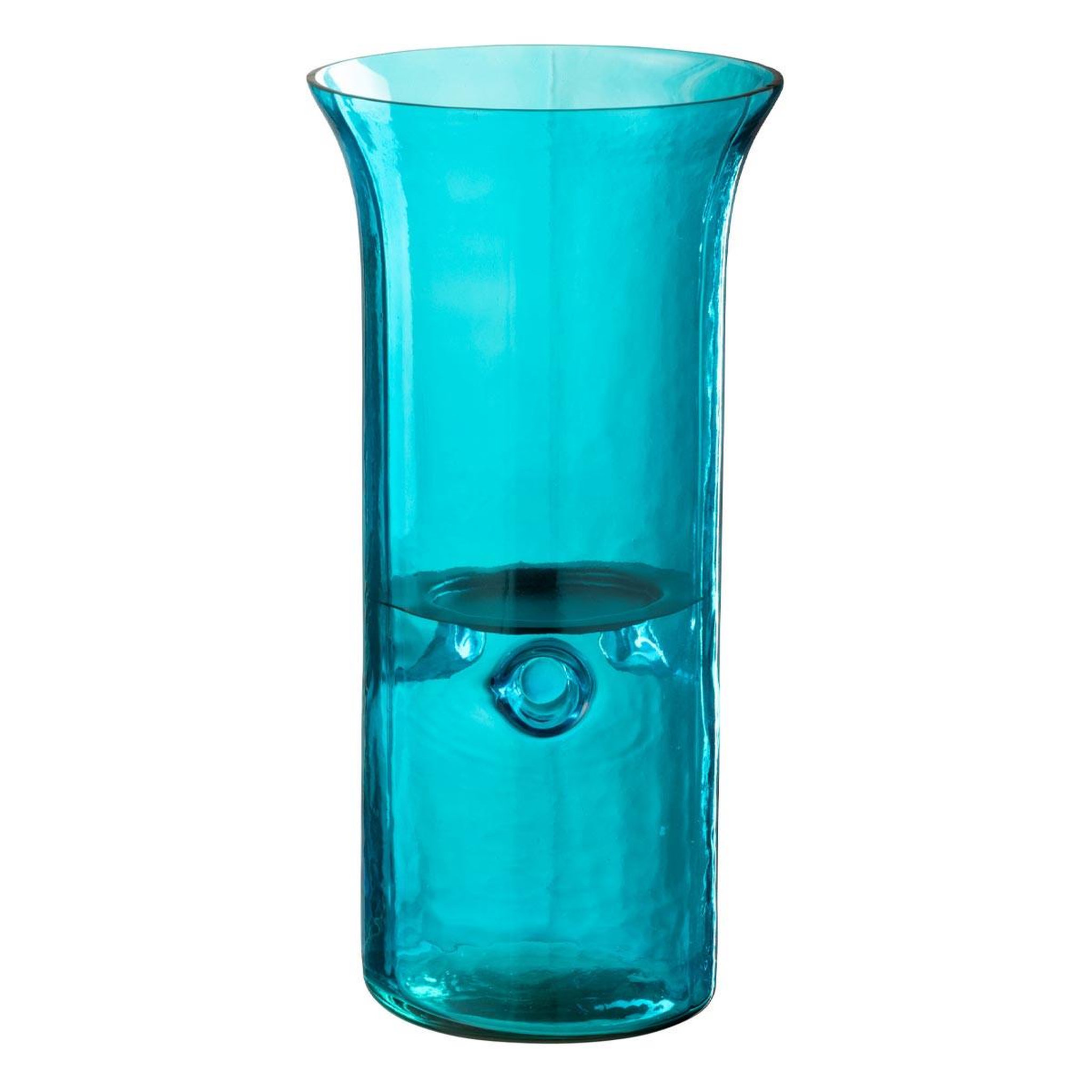 J-LINE Photophore Étroit en Verre  Tarifa  30cm Bleu Azur