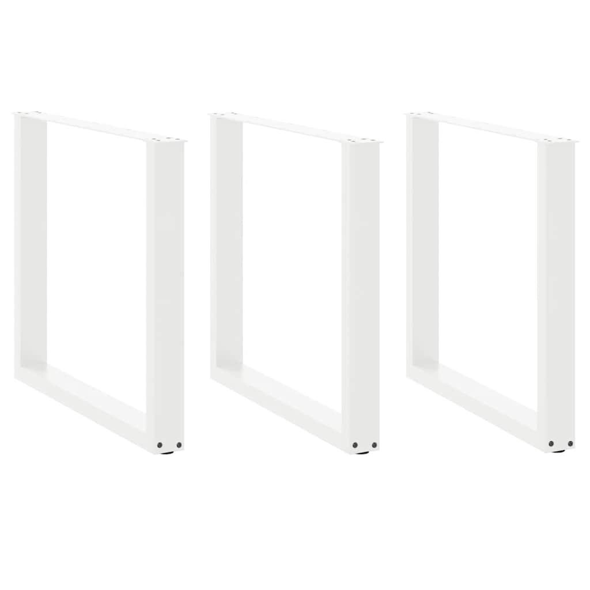 VIDAXL Pieds de table basse forme de U 3 pcs blanc 90x(72-73) cm acier