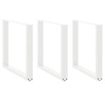 VIDAXL Pieds de table basse forme de U 3 pcs blanc 90x(72-73) cm acier
