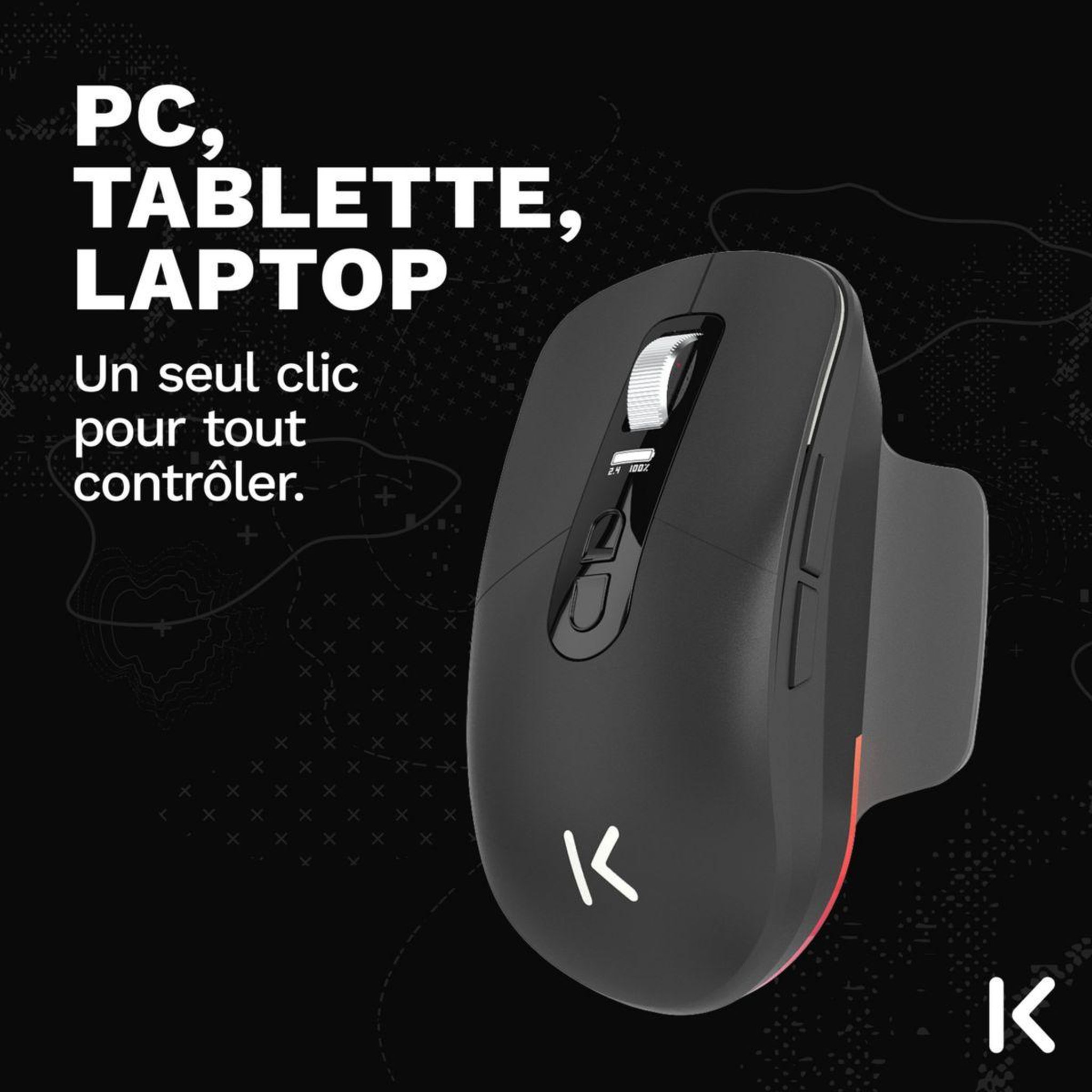 Voir la diapositive 5 : SKILLKORP Souris gamer sans fil ambi one noir progress