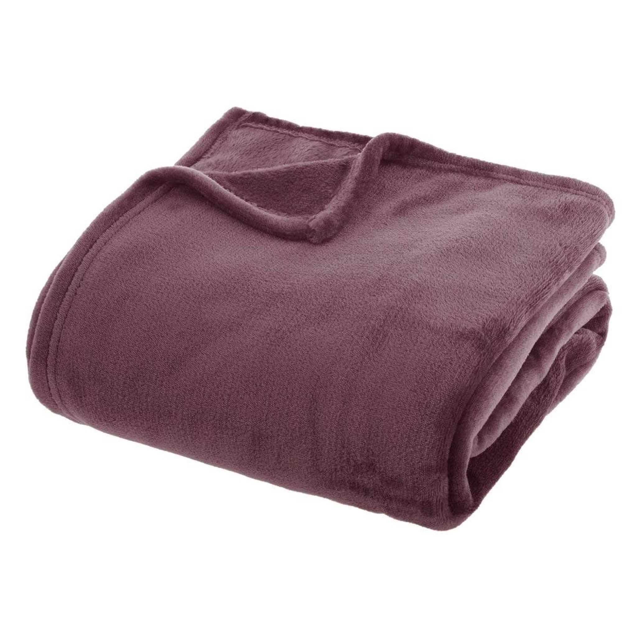ATMOSPHERA Plaid en flanelle uni  ollis  180x230cm violet