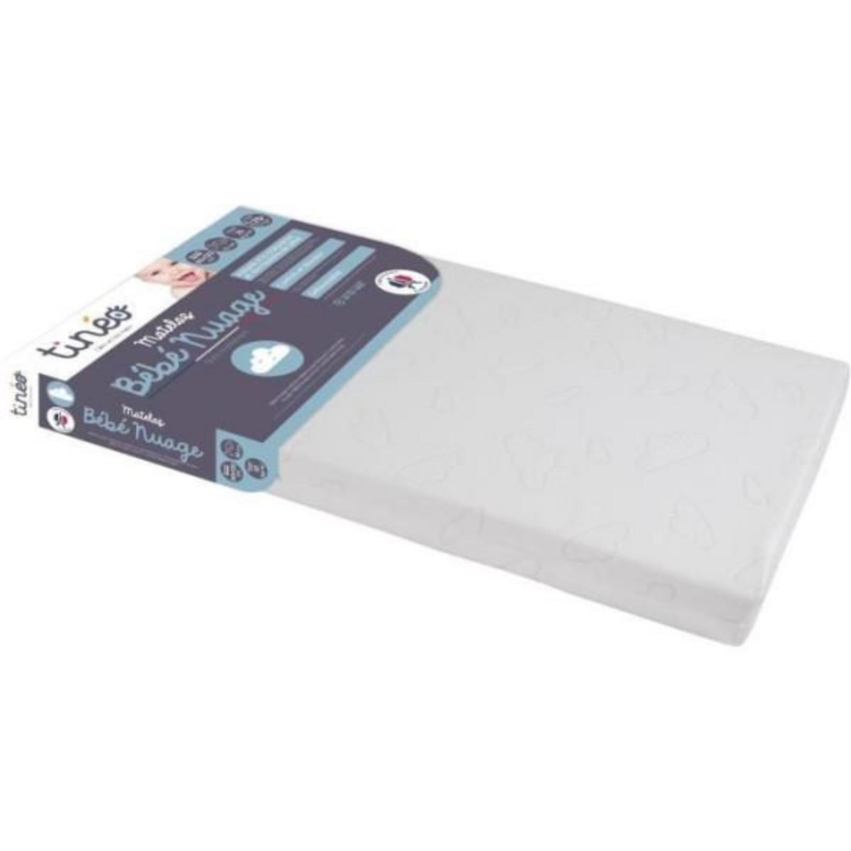 TINEO Matelas TINEO NUAGE - Déhoussable - 60x120x10 cm