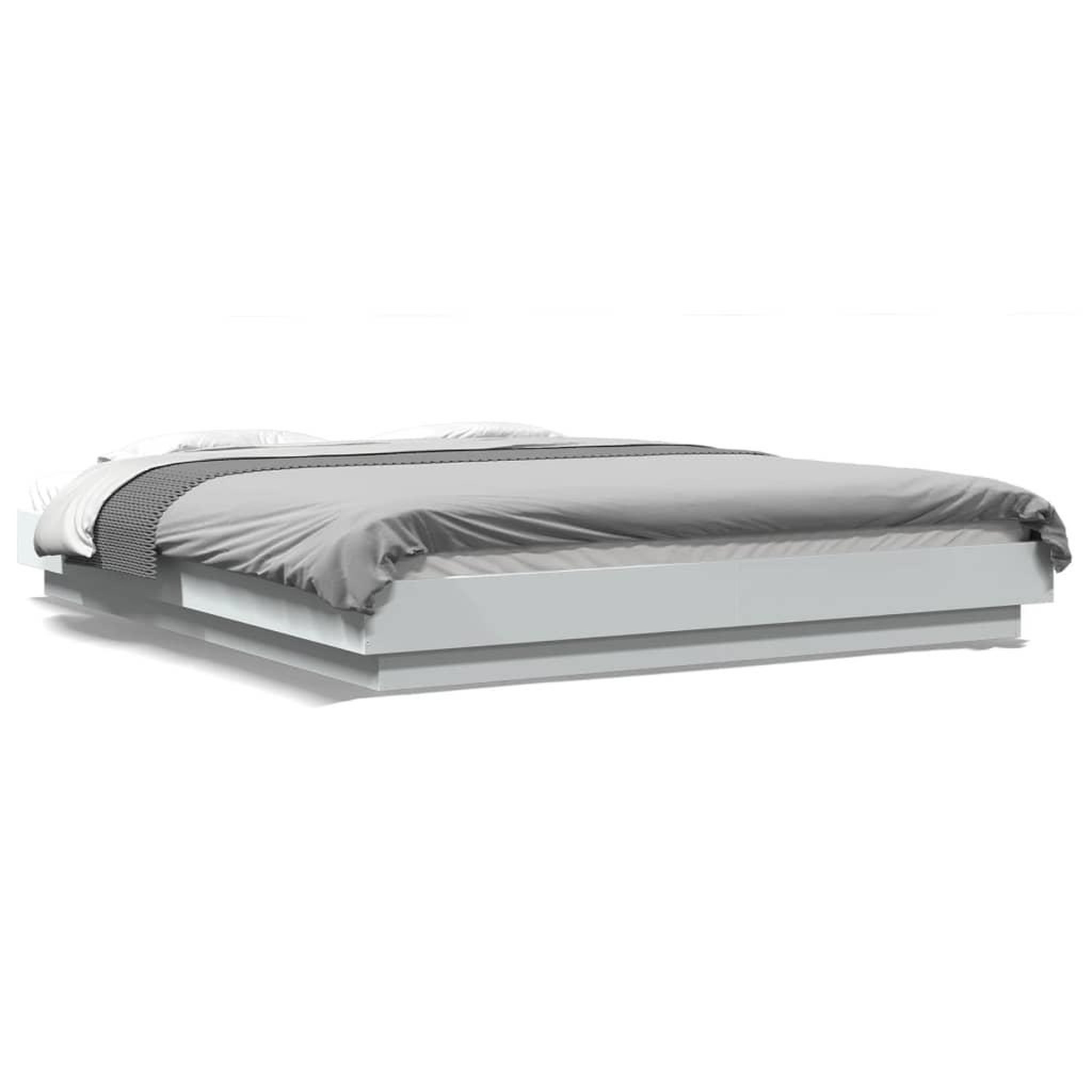 Voir la diapositive 2 : VIDAXL Cadre de lit avec lumieres LED sans matelas blanc 160x200 cm