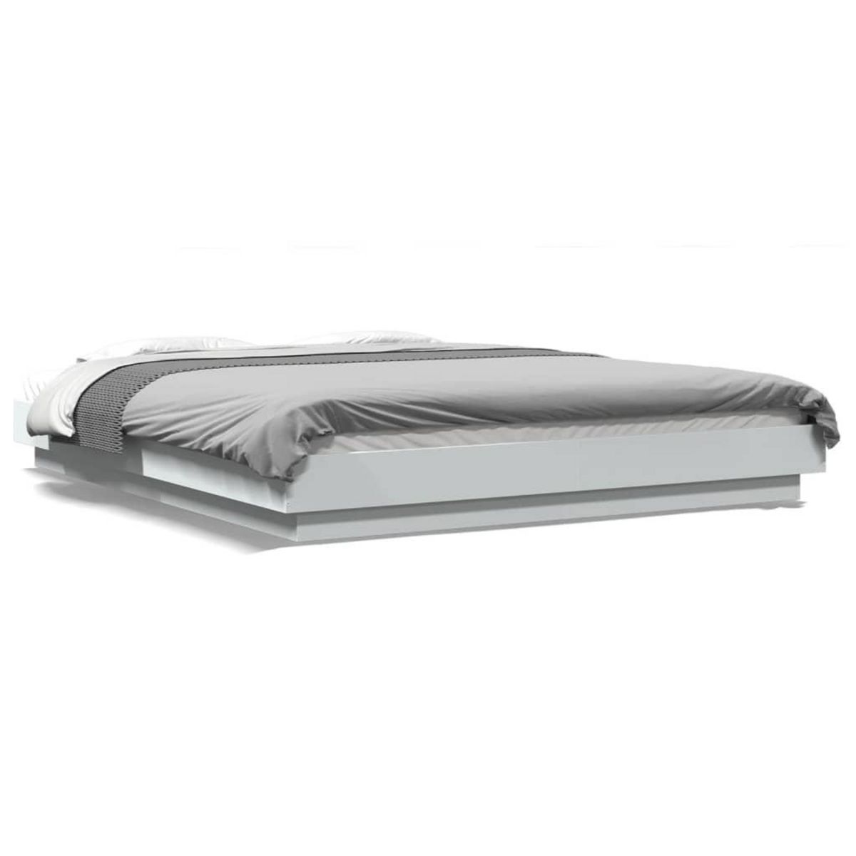 VIDAXL Cadre de lit avec lumieres LED sans matelas blanc 160x200 cm