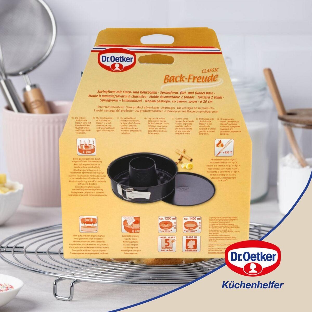 DR.OETKER Ensemble de 2 Moules à manqué à charnière avec fond à savarin 20 cm Dr Oetker Back Freude