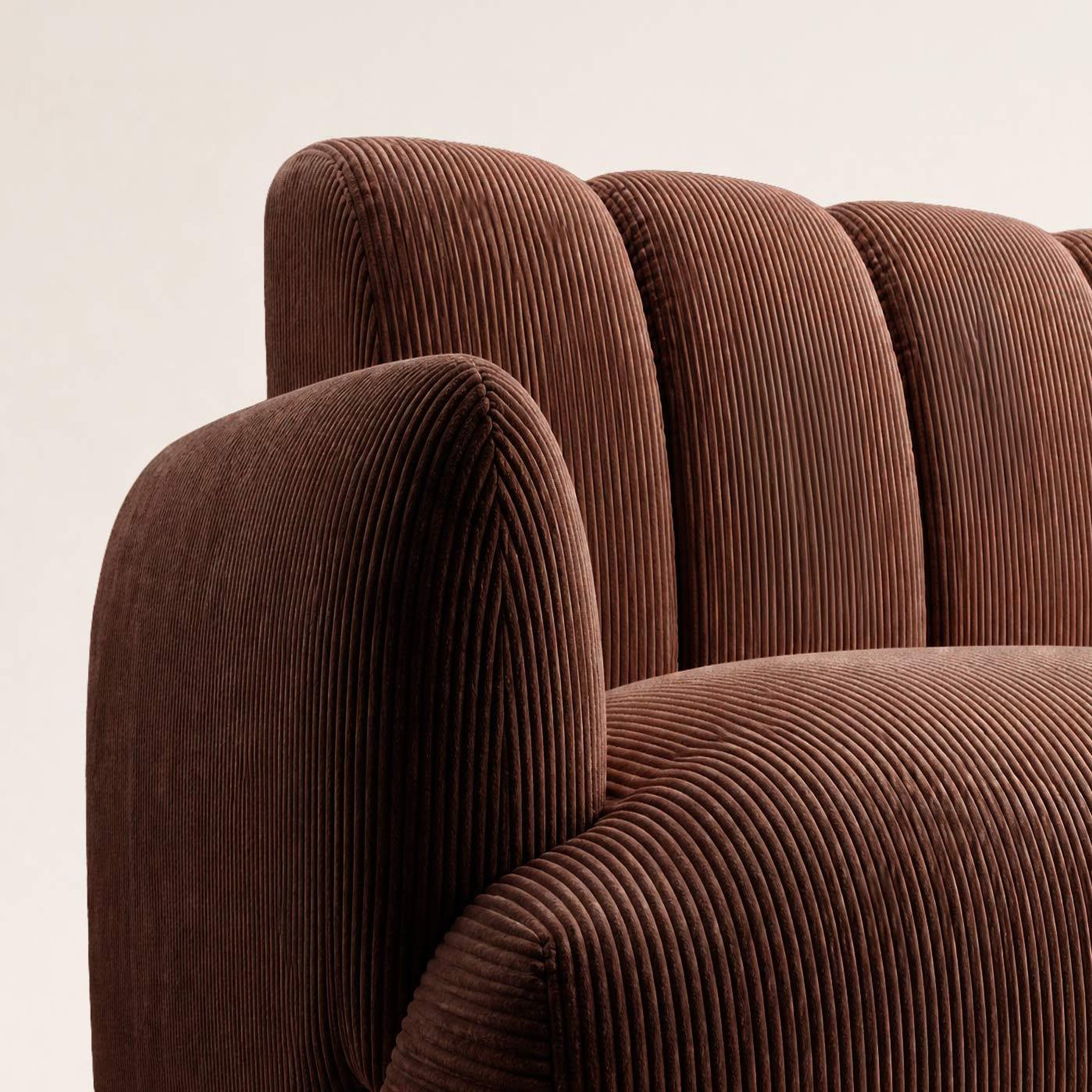 Voir la diapositive 4 : BEST MOBILIER Luigi - canapé droit 3 places en velours côtelé
