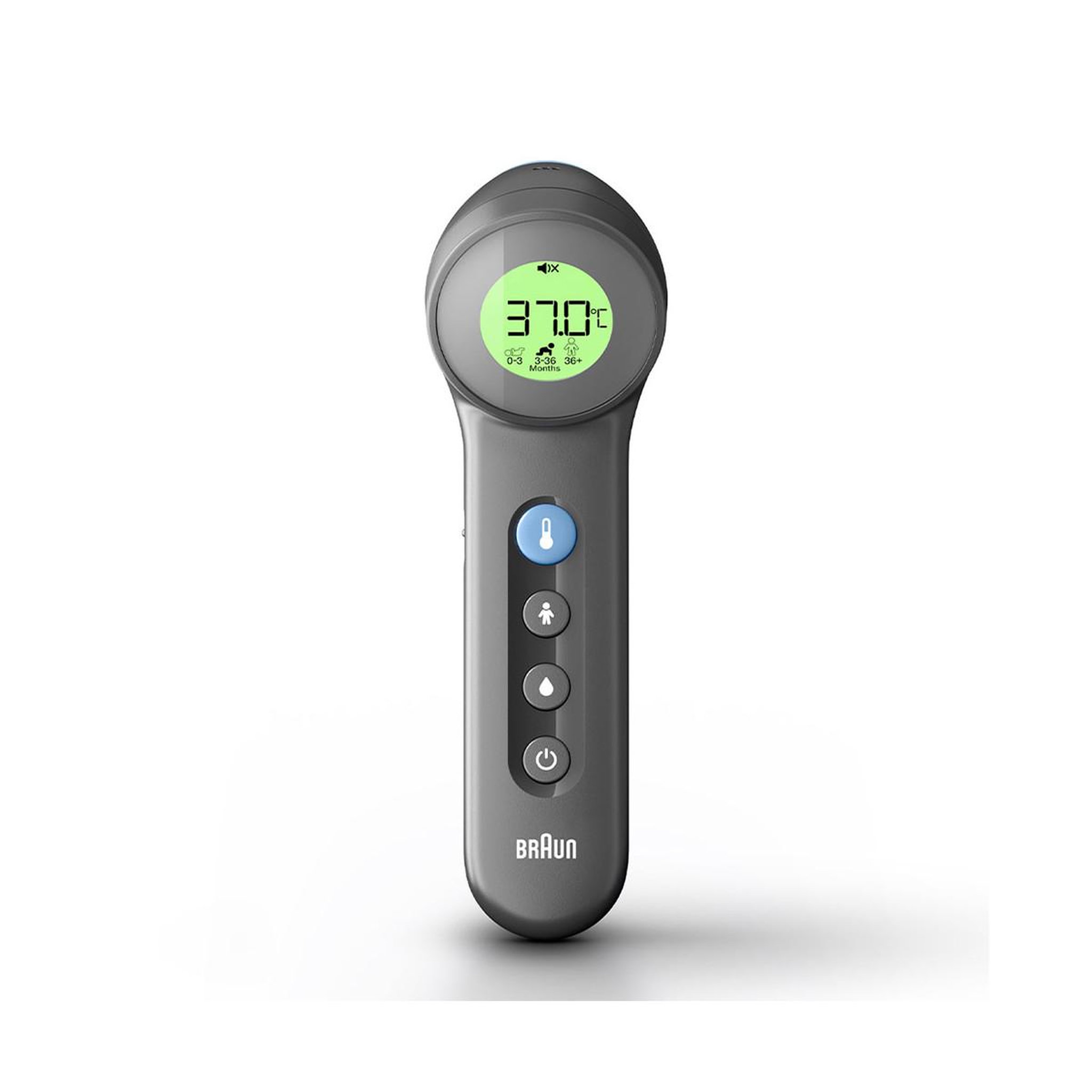BRAUN Braun BNT 400 BK Thermomètre à distance Gris Front Boutons