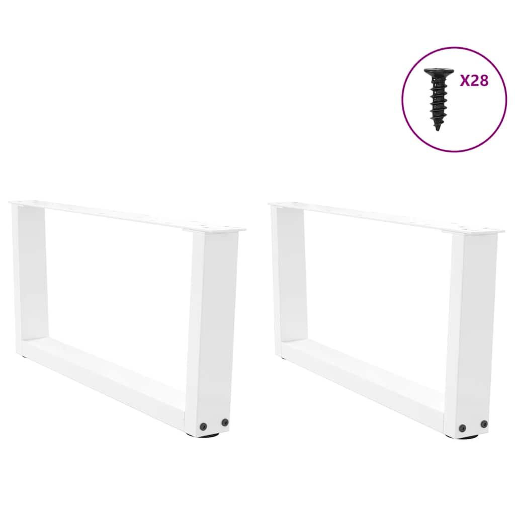 Voir la diapositive 3 : VIDAXL Pieds de table a manger forme V 2pcs blanc 70x(30-31,3)cm acier
