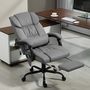 Voir la diapositive 2 : VINSETTO Fauteuil de bureau direction massant inclinable réglable - repose-pieds rétractable intégré - acier noir PU gris