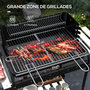 Voir la diapositive 4 : OUTSUNNY Barbecue à charbon sur pied grille réglable 2 roues 3 étagères récupérateur de cendres noir