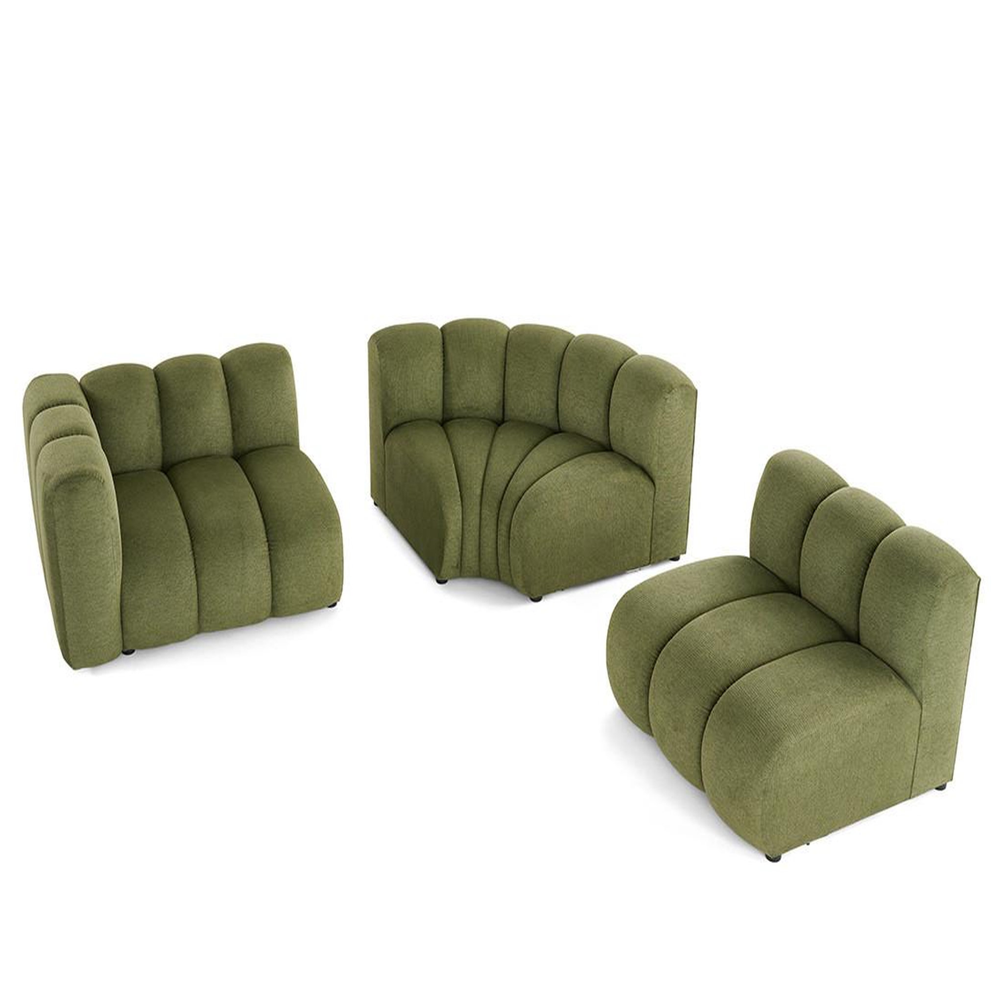 Voir la diapositive 2 : LISA DESIGN Debbie - canapé modulable d'angle droit 4 places avec accoudoir en tissu texturé