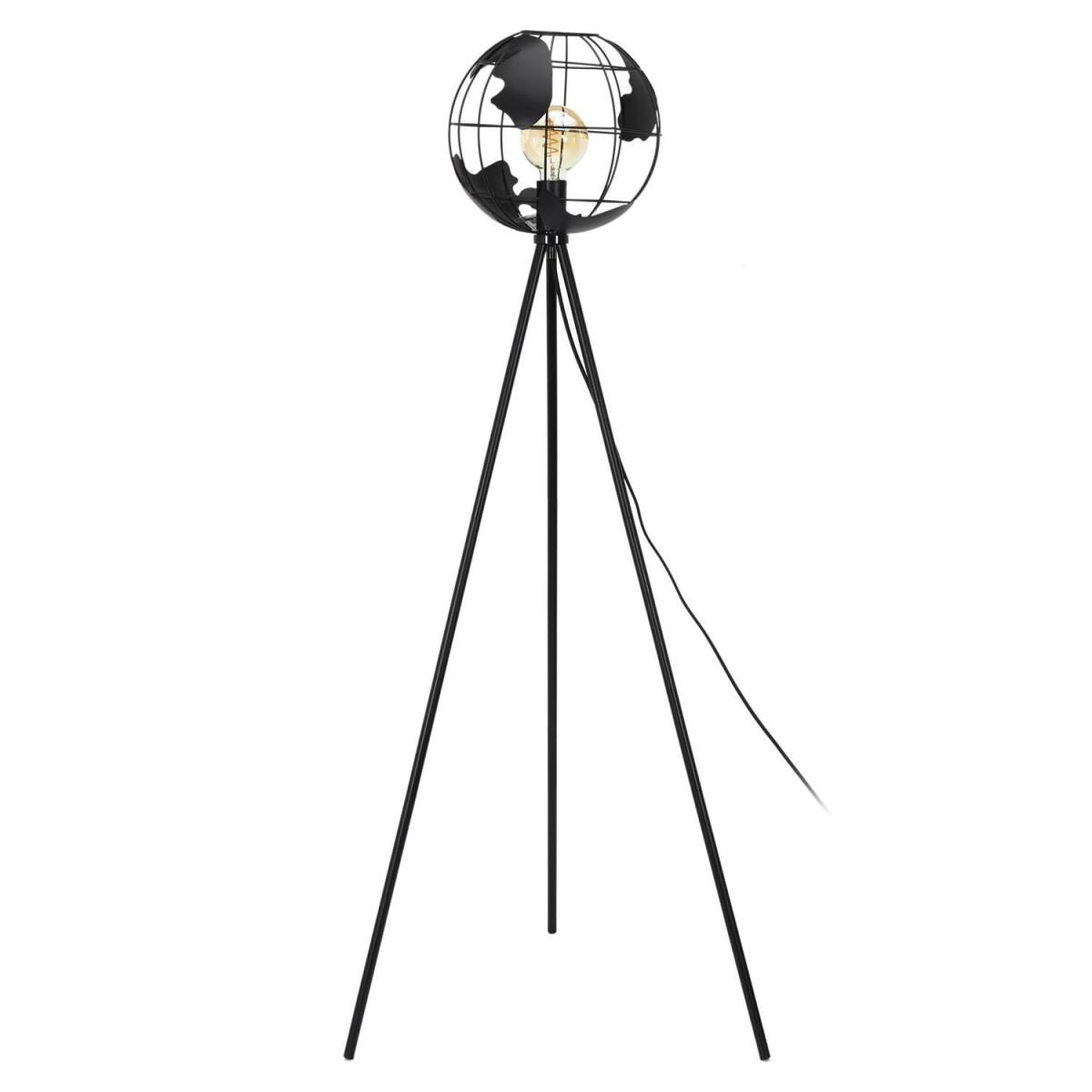 Voir la diapositive 2 : The Home Deco Factory Lampadaire design en métal  globe  158cm noir