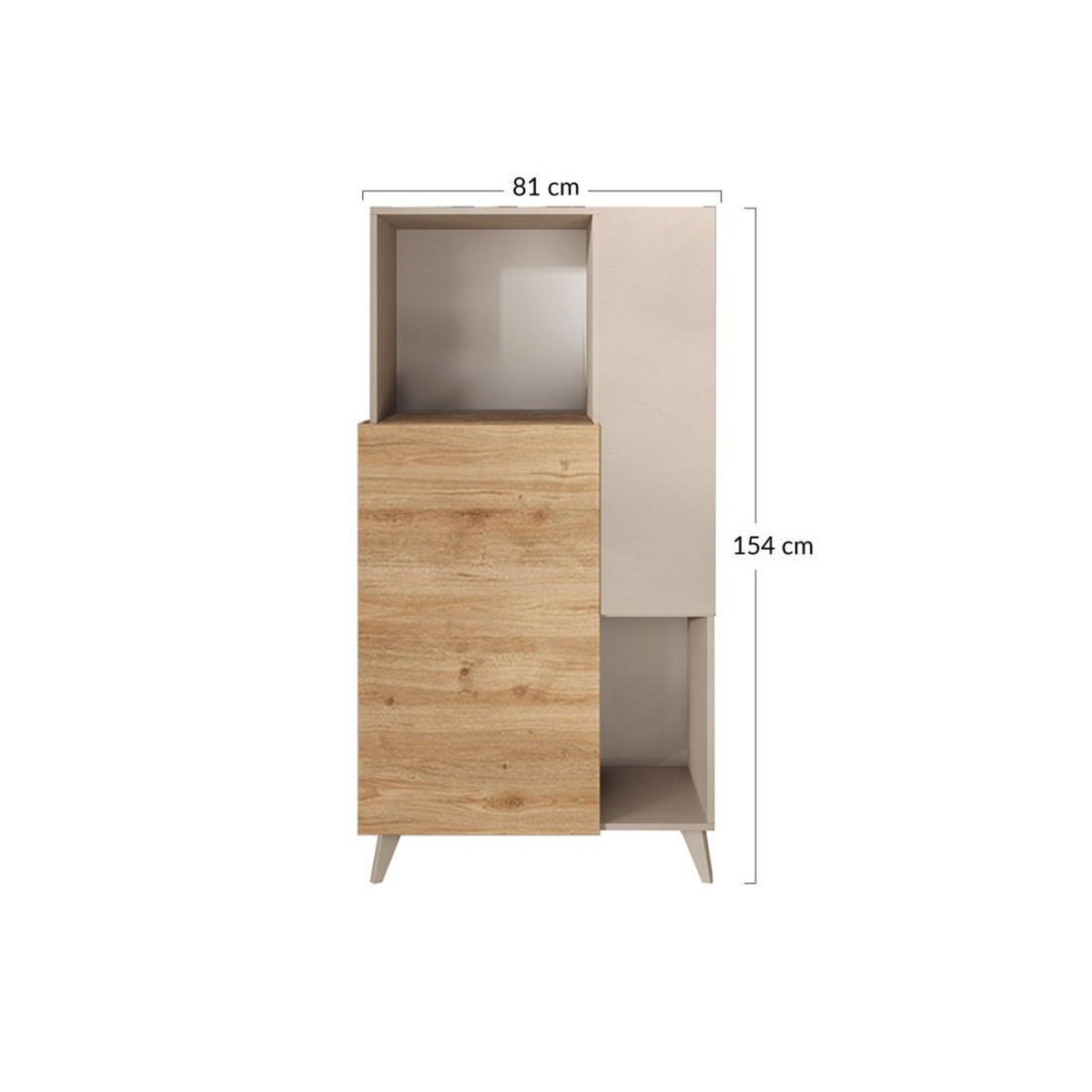 BEST MOBILIER Estelle - buffet haut - 2 portes - 81x154 cm
