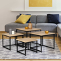 Voir la diapositive 5 : ID MARKET Lot de 4 tables basses gigognes DETROIT 35/40/45/50 design industriel