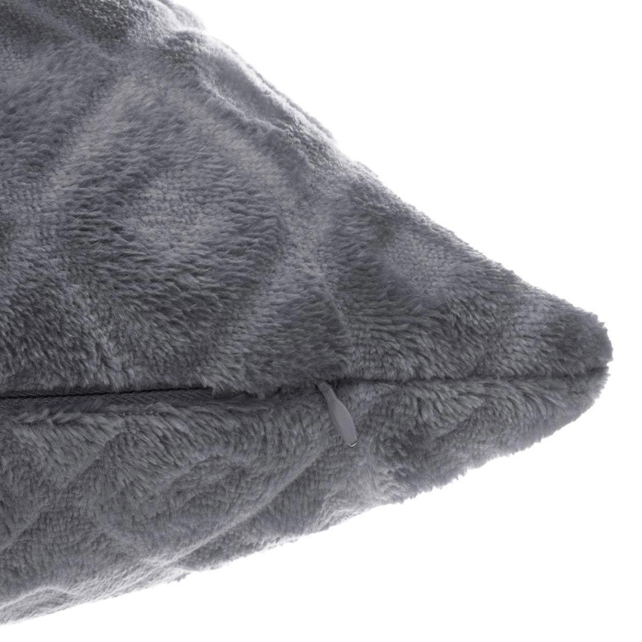 Voir la diapositive 2 : ATMOSPHERA Coussin déhoussable  losange 3d  40x40cm gris