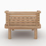 Voir la diapositive 3 : Rendez vous déco Fauteuil de jardin en teck massif et coussin rayé gris-Kilda