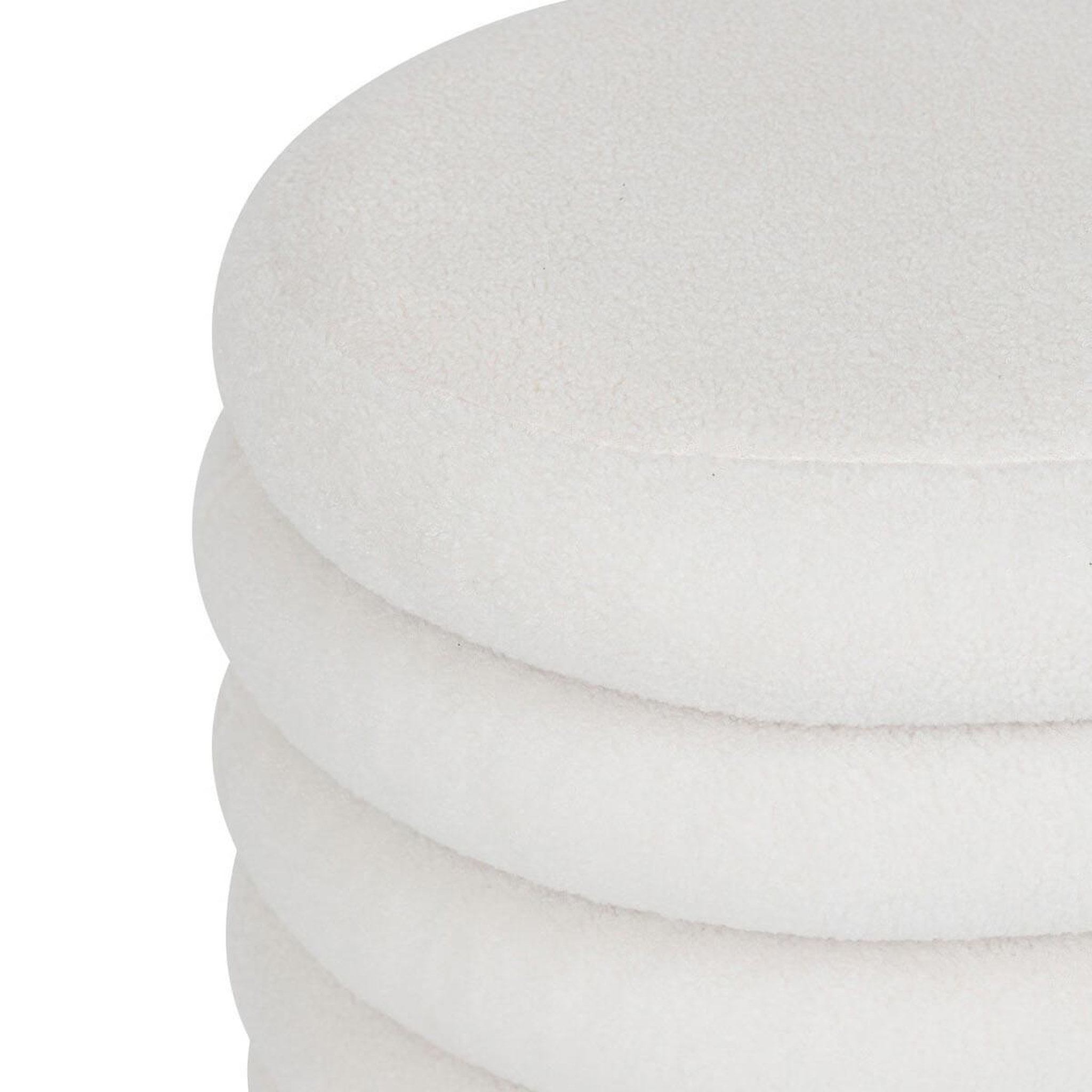 Voir la diapositive 3 : ATMOSPHERA Pouf coffre bouclette  giulia  59cm blanc