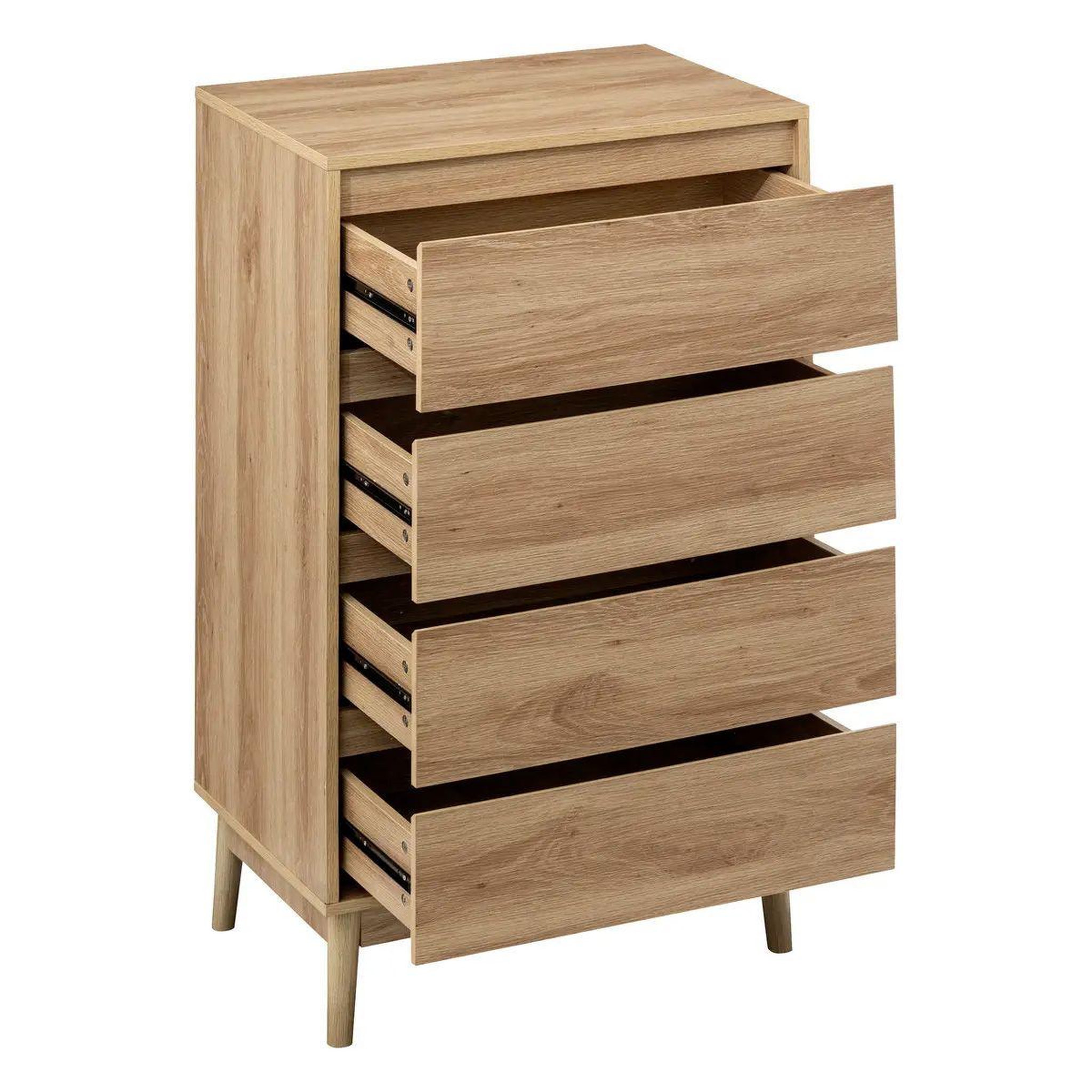 Voir la diapositive 2 : FIVE Commode design 4 tiroirs  abana  107cm naturel