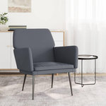 VIDAXL Fauteuil Gris fonce 62x79x79 cm Velours