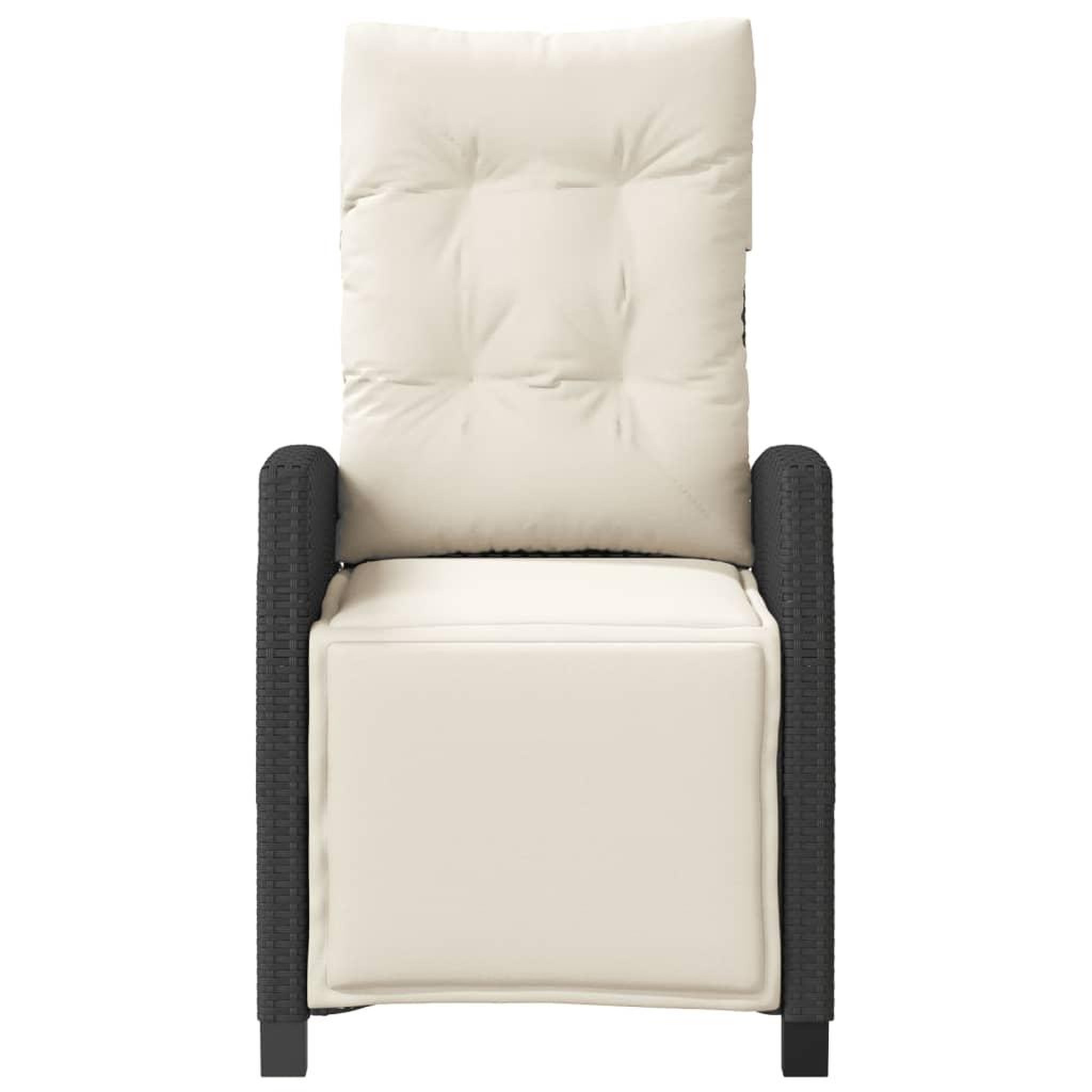 Voir la diapositive 4 : VIDAXL Chaise inclinable de jardin et repose-pied noir resine tressee