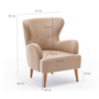 Voir la diapositive 5 : CONCEPT USINE Fauteuil en velours beige avec accoudoirs SMITH