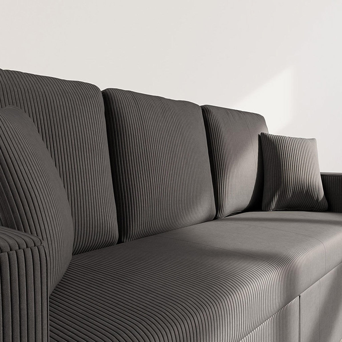 BEST MOBILIER Cyrus - canapé droit 3 places convertible en velours côtelé