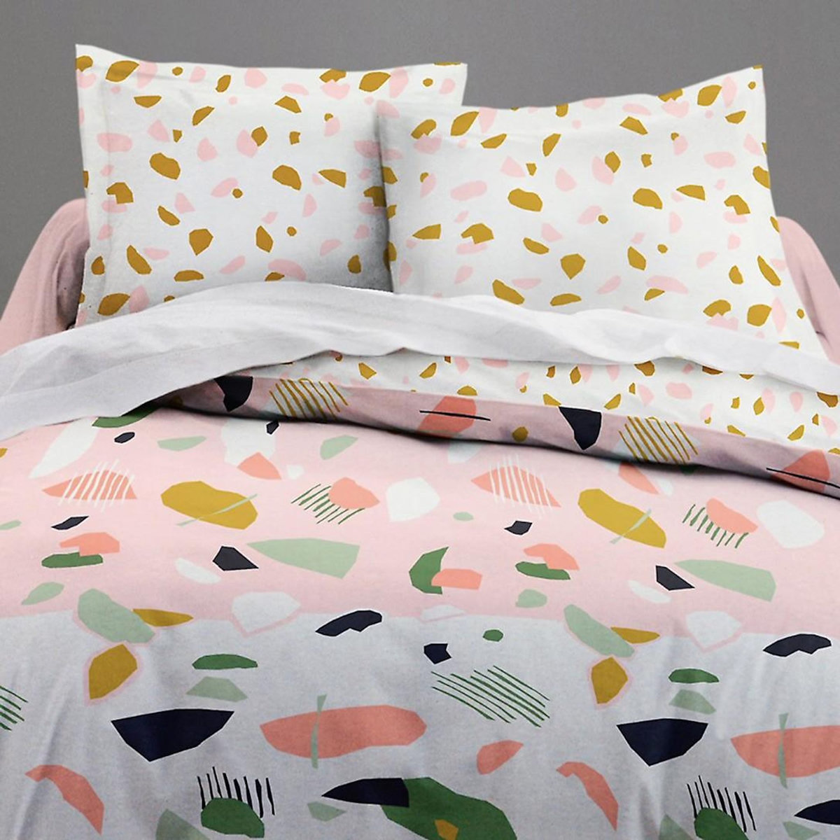 Home collection Parure housse de couette 100% coton 57fils marbree