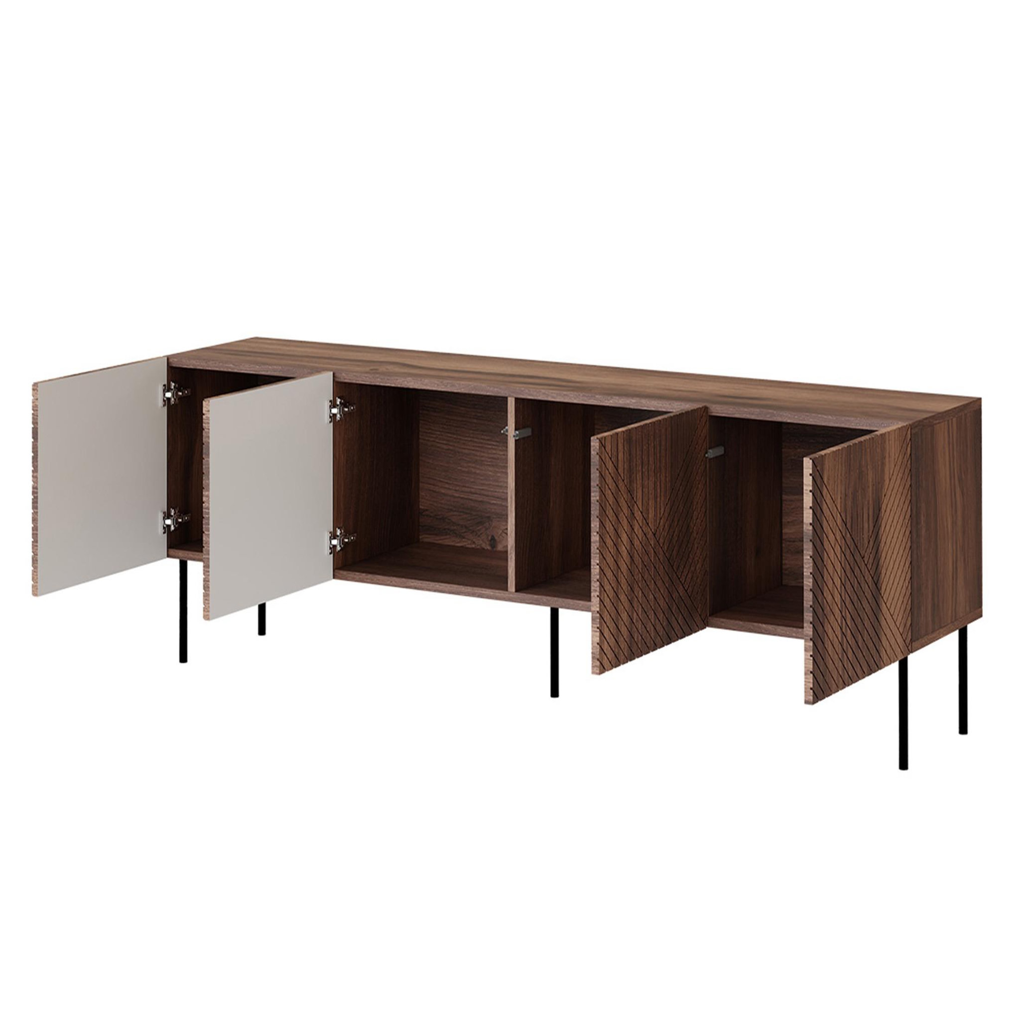 Voir la diapositive 3 : BEST MOBILIER Salvador - meuble tv - effet bois - 4 portes - 191 cm