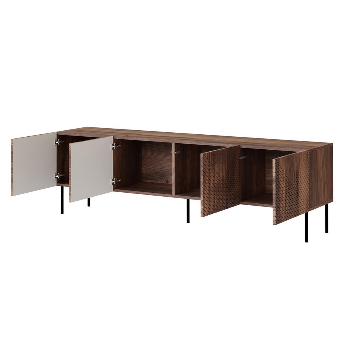 BEST MOBILIER Salvador - meuble tv - effet bois - 4 portes - 191 cm