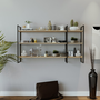 Voir la diapositive 4 : CONCEPT USINE Étagère murale design en métal - 3 rangements - bois et noir VITRO