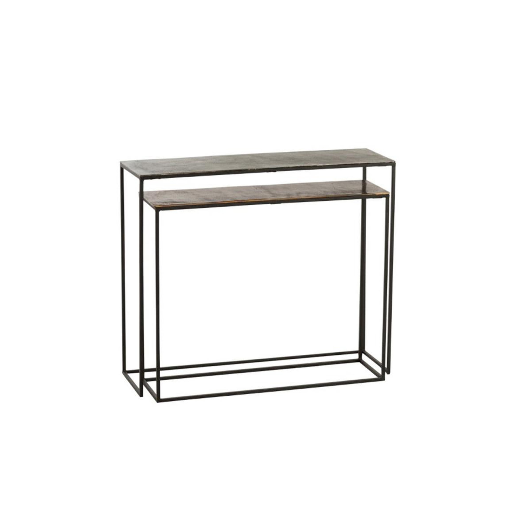 Voir la diapositive 5 : J-LINE Lot de 2 consoles gigognes  slim  99cm noir