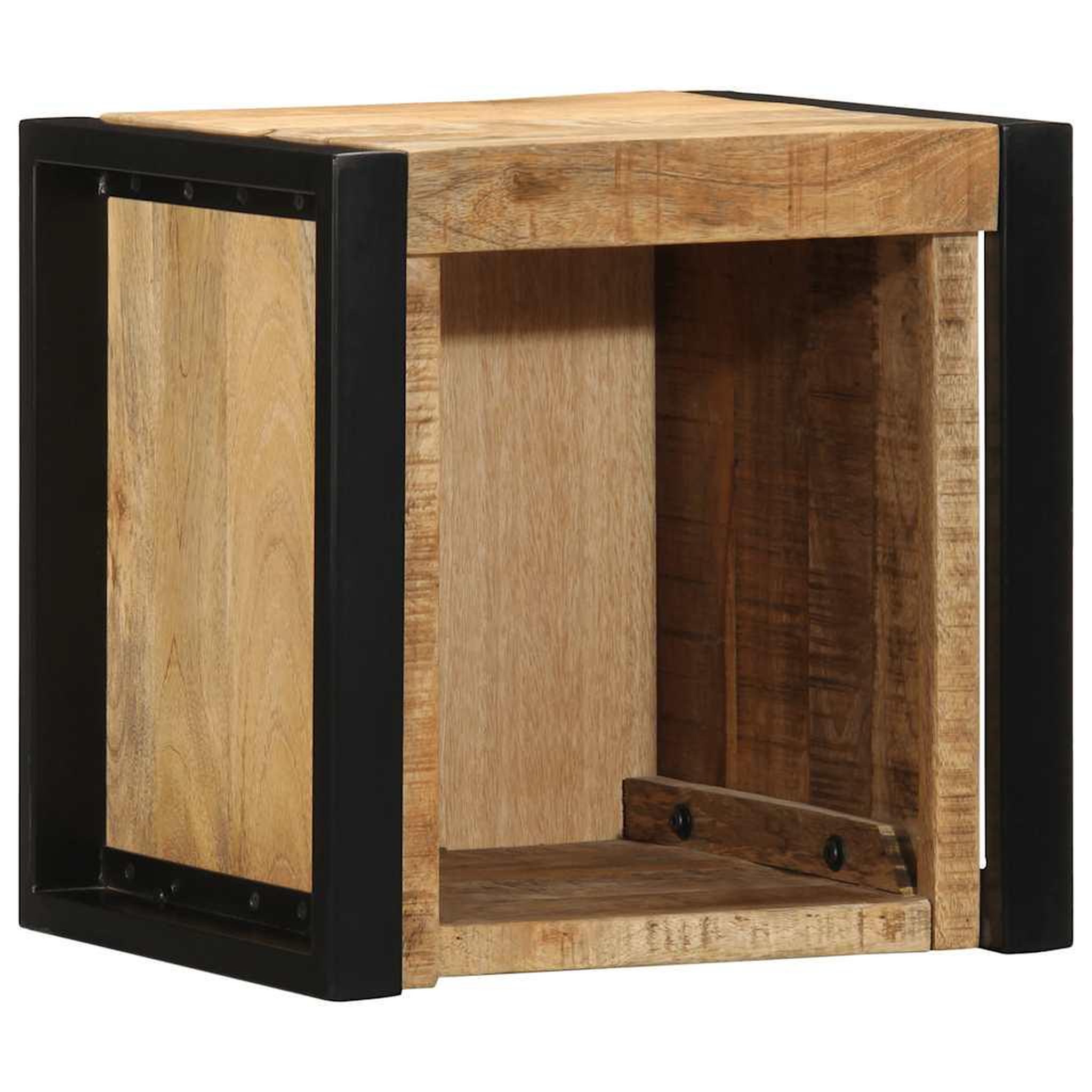 Voir la diapositive 2 : VIDAXL Tables de chevet 2 pcs 40x35x40 cm bois de manguier massif brut