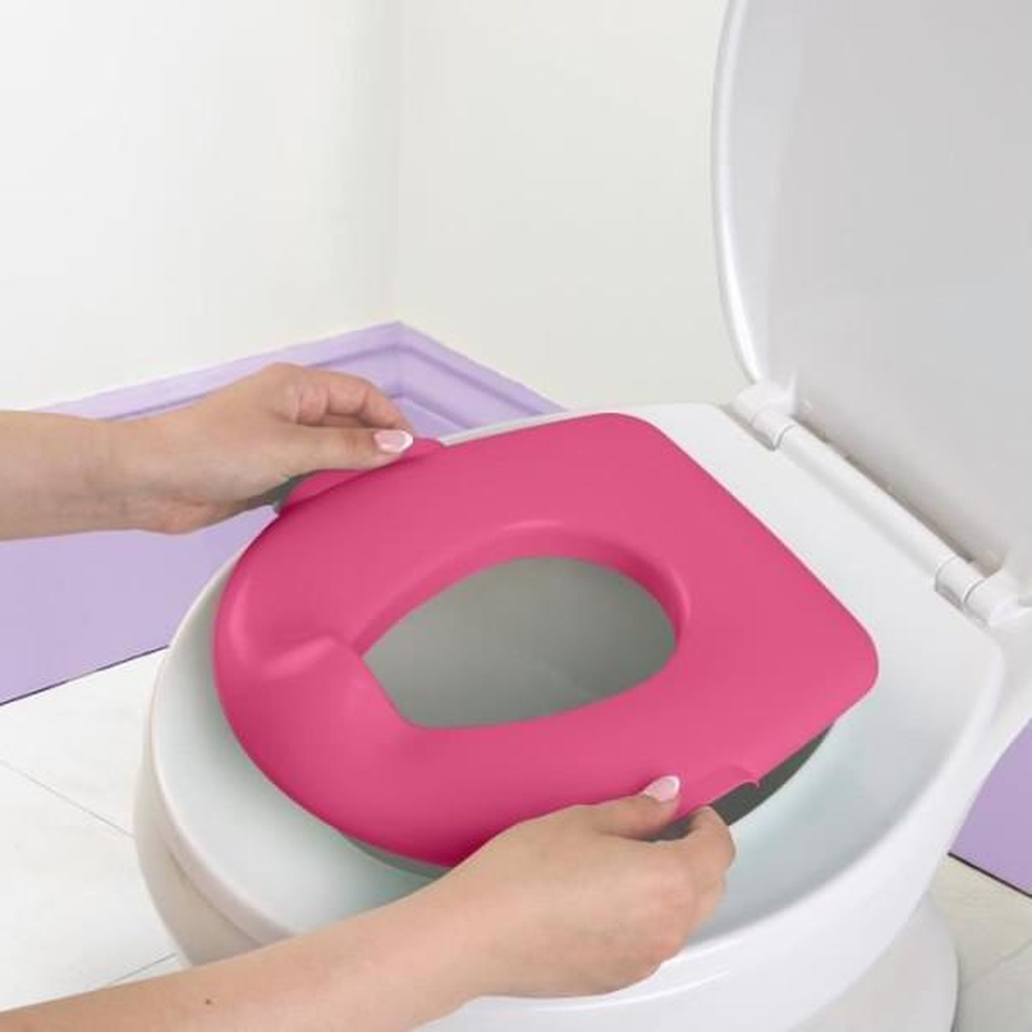 Voir la diapositive 2 : Bright Starts DISNEY BABY - PRINCESSES- Mini toilette avec réducteur de lunette de toilette inclus, 2 en 1, MySize, Pot amovible facile a net