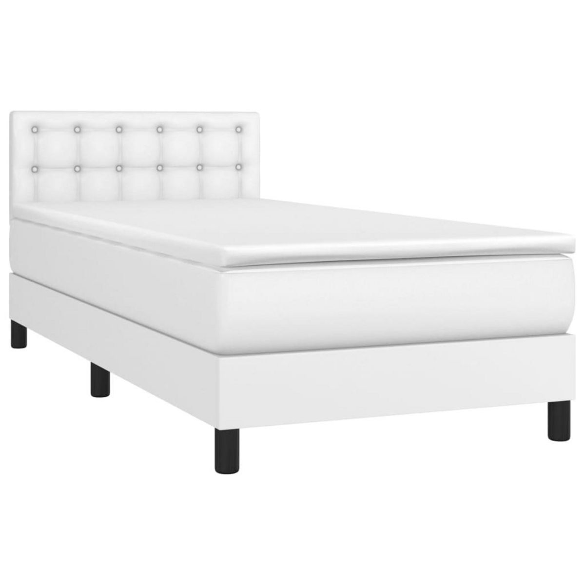 VIDAXL Sommier a lattes de lit avec matelas et LED Blanc 80x200 cm