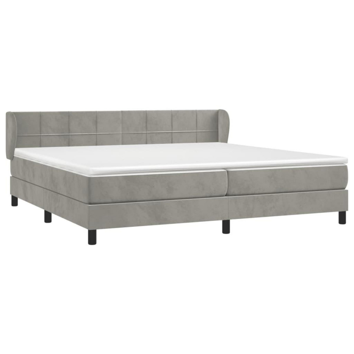 VIDAXL Sommier a lattes de lit et matelas Gris clair 200x200cm Velours