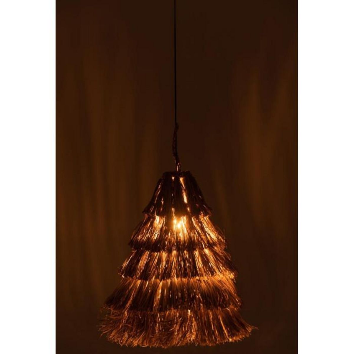 Paris Prix Lampe Suspension en Jonc  5 Couches  50cm Naturel