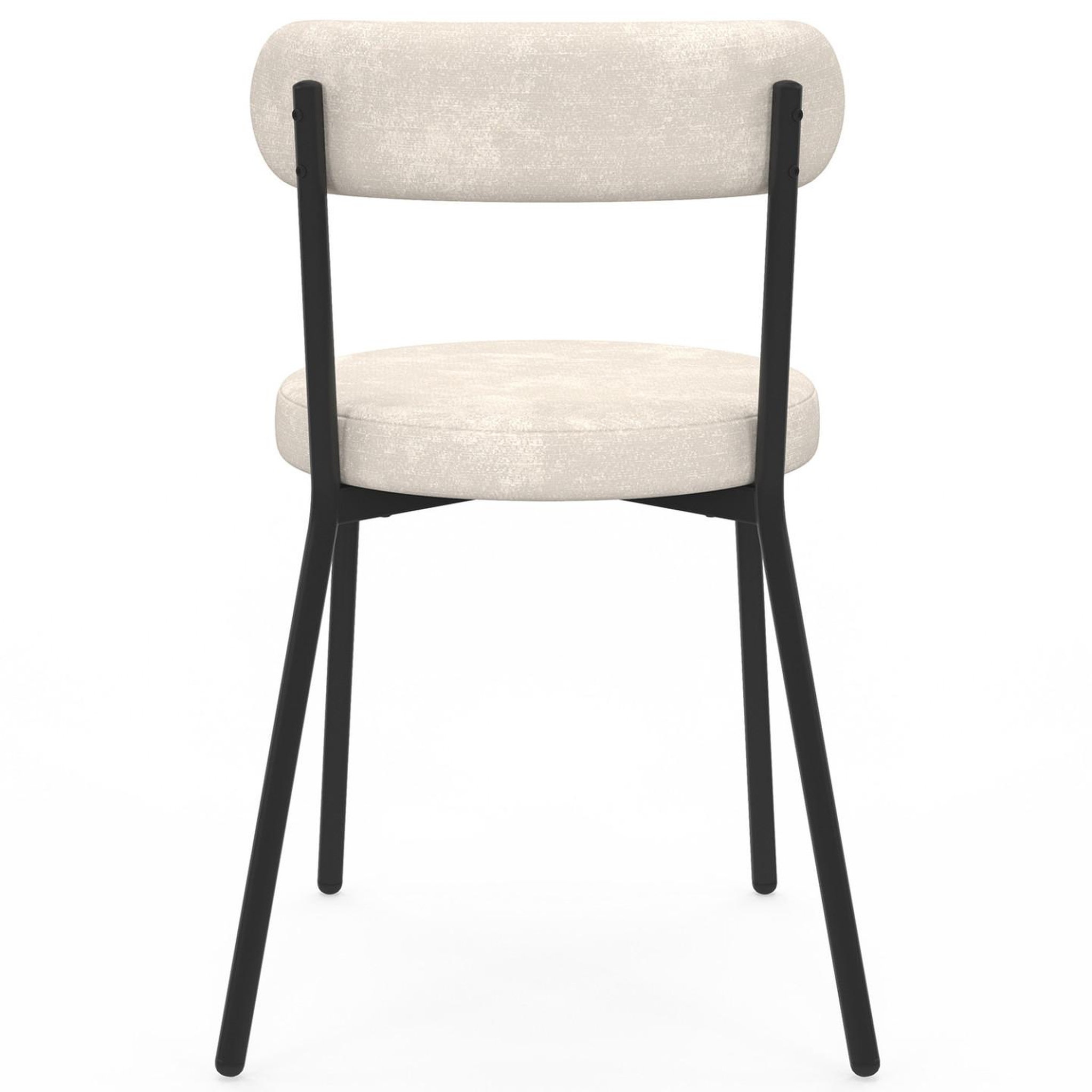 Voir la diapositive 3 : ID MARKET Lot de 6 chaises miki dossier incurvé en tissu chenille mix color terracotta x2, écru x2, gris foncé x2 pieds en métal noir