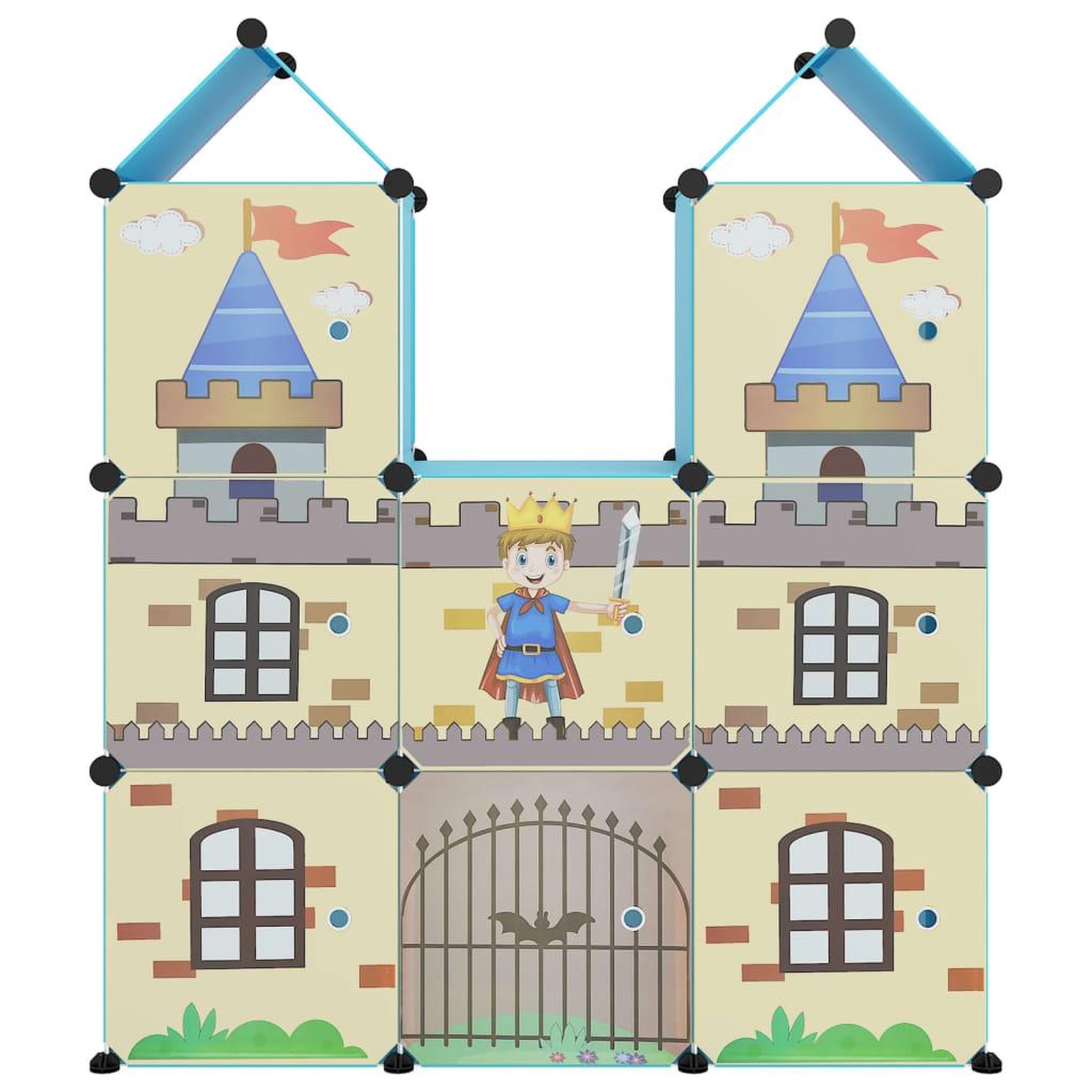 Voir la diapositive 3 : VIDAXL Armoire de rangement pour enfants avec 8 cubes Bleu PP