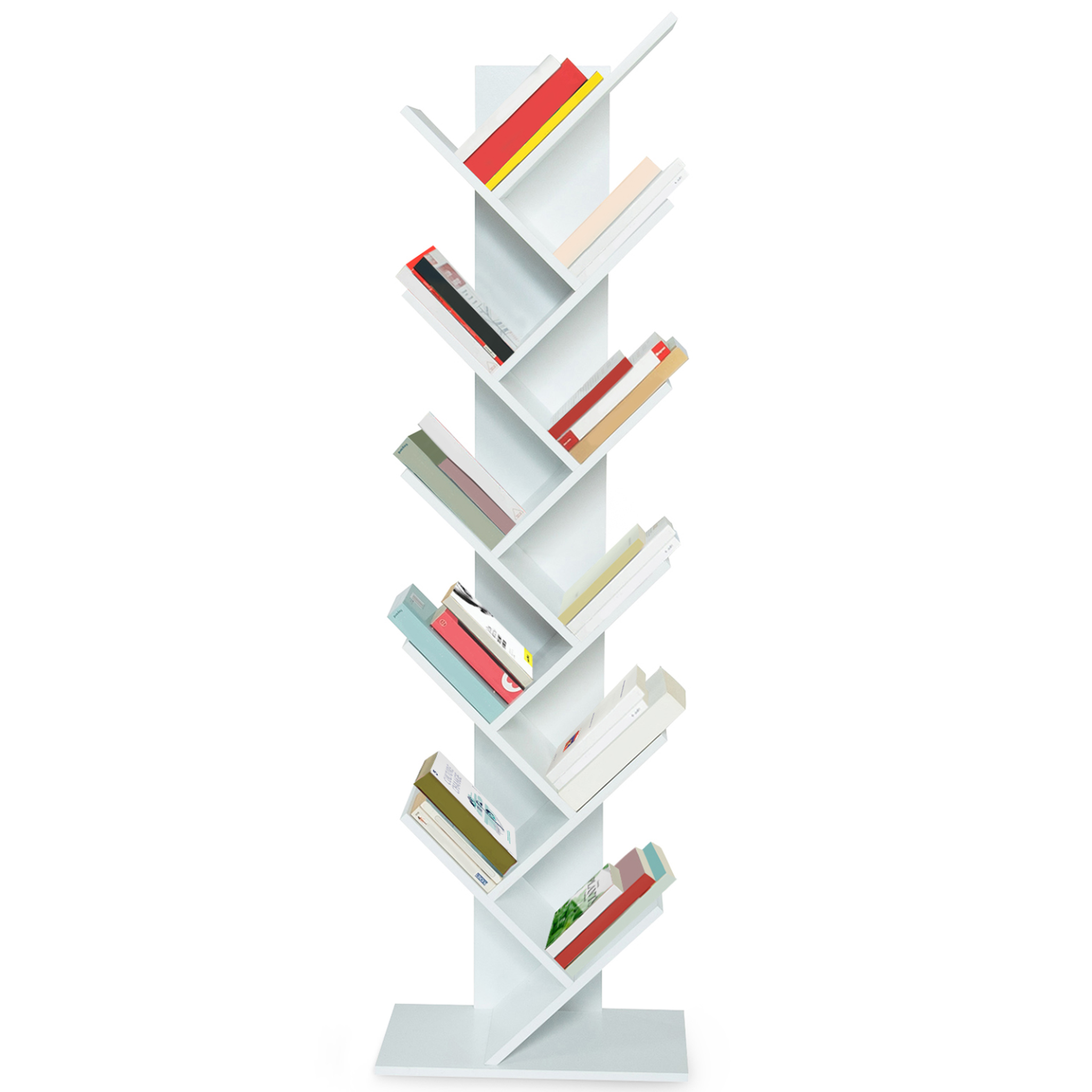 Voir la diapositive 4 : ID MARKET Etagère bibliothèque à livres tea forme d'arbre 10 niveaux blanche