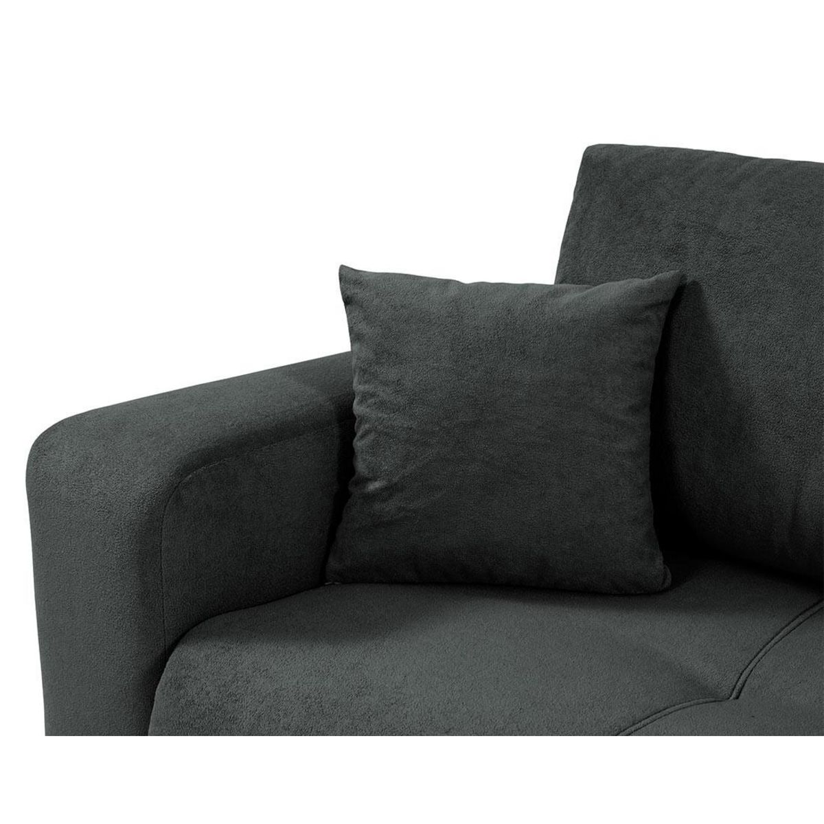 BEST MOBILIER Nicole - canapé d'angle réversible 4 places convertible avec coffre en tissu