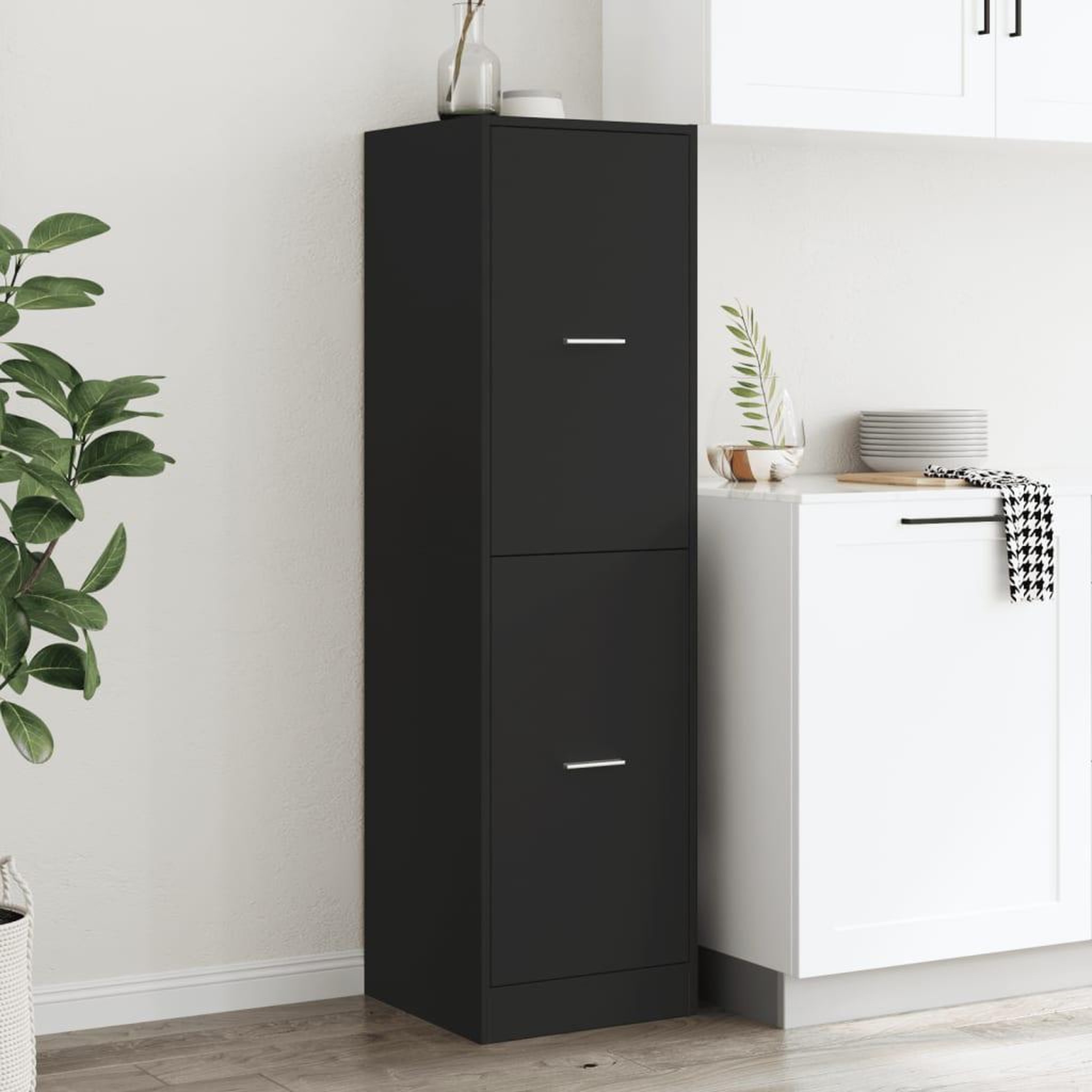 Voir la diapositive 4 : VIDAXL Armoire d'apothicaire noir 40x41x144,5 cm bois d'ingenierie