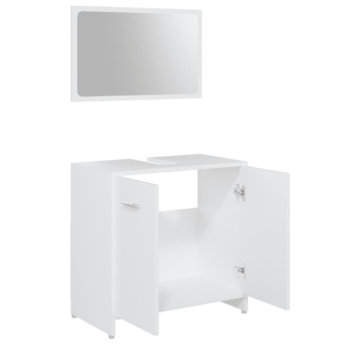 VIDAXL Ensemble de meubles de salle de bain 3pcs Blanc Bois ingenierie