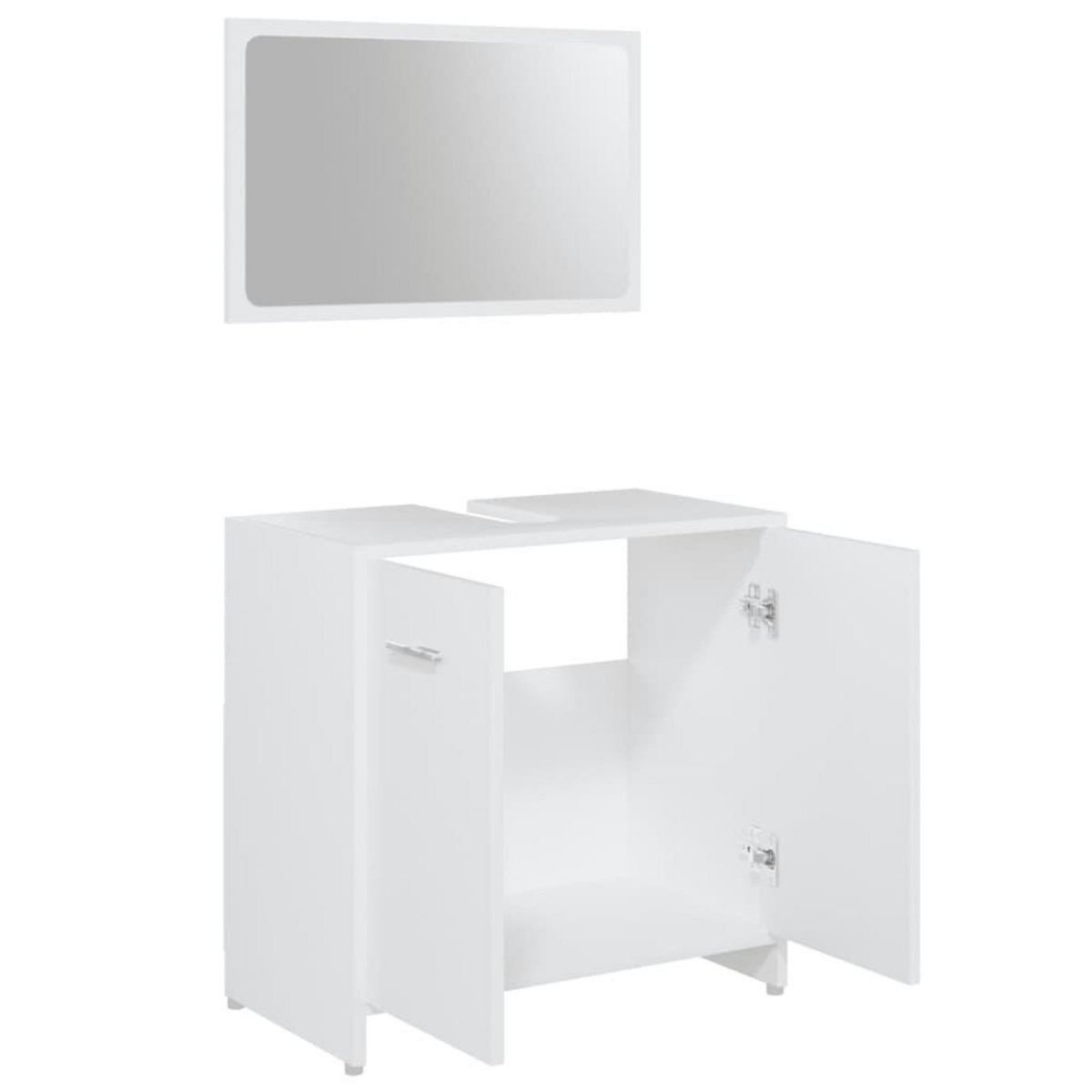 VIDAXL Ensemble de meubles de salle de bain 3pcs Blanc Bois ingenierie