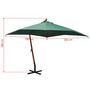 Voir la diapositive 6 : VIDAXL Parasol suspendu avec poteau en bois 300x300 cm vert