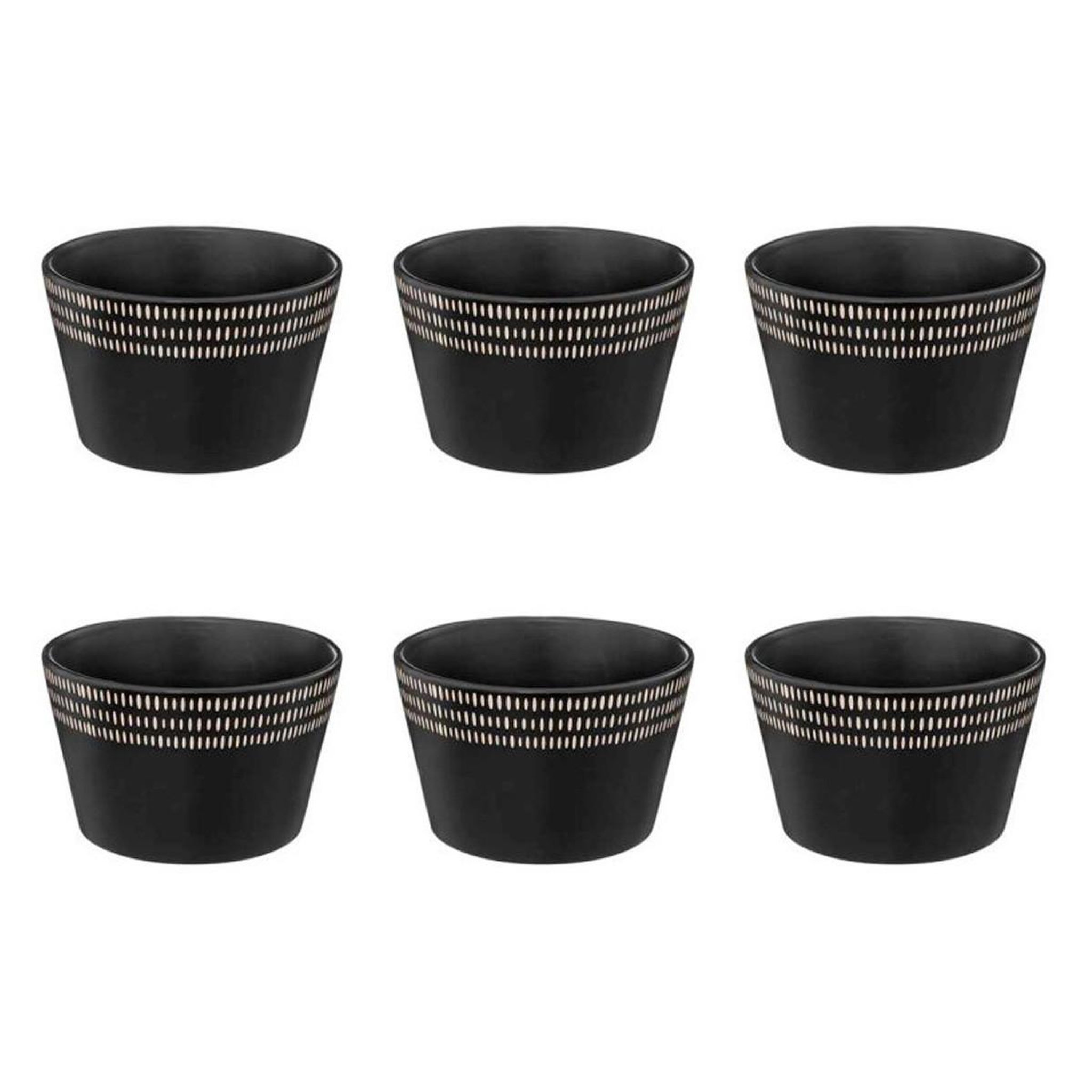 SECRET DE GOURMET Lot de 6 bols ronds  ethnikaa  57cl noir