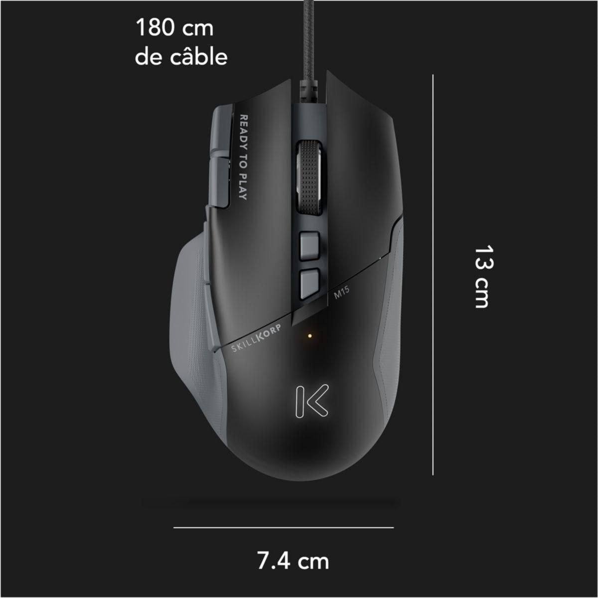 SKILLKORP Souris Gamer Filaire M15 NOIRE Progress