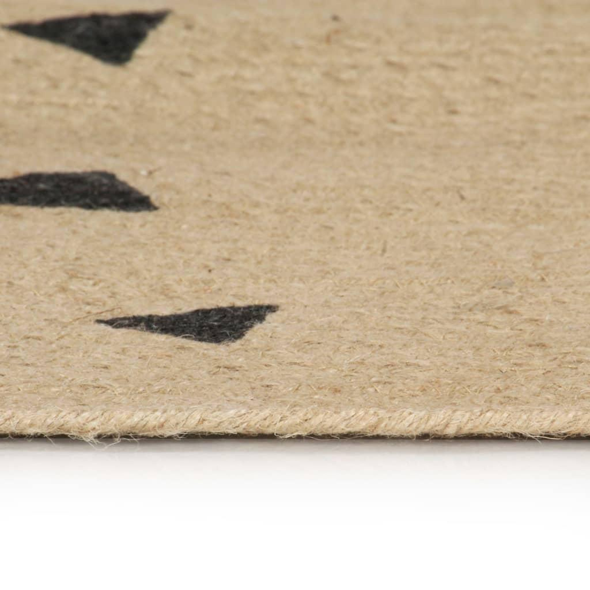 Voir la diapositive 3 : VIDAXL Tapis fait a la main Jute avec imprime a triangles 90 cm