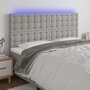 Voir la diapositive 1 : VIDAXL Tete de lit a LED Gris clair 200x5x118/128 cm Tissu