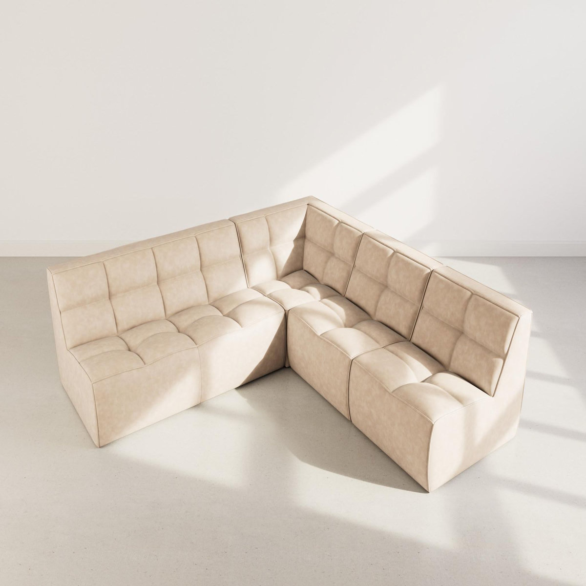 LISA DESIGN Alya - canapé modulable d'angle réversible 5 places en simili