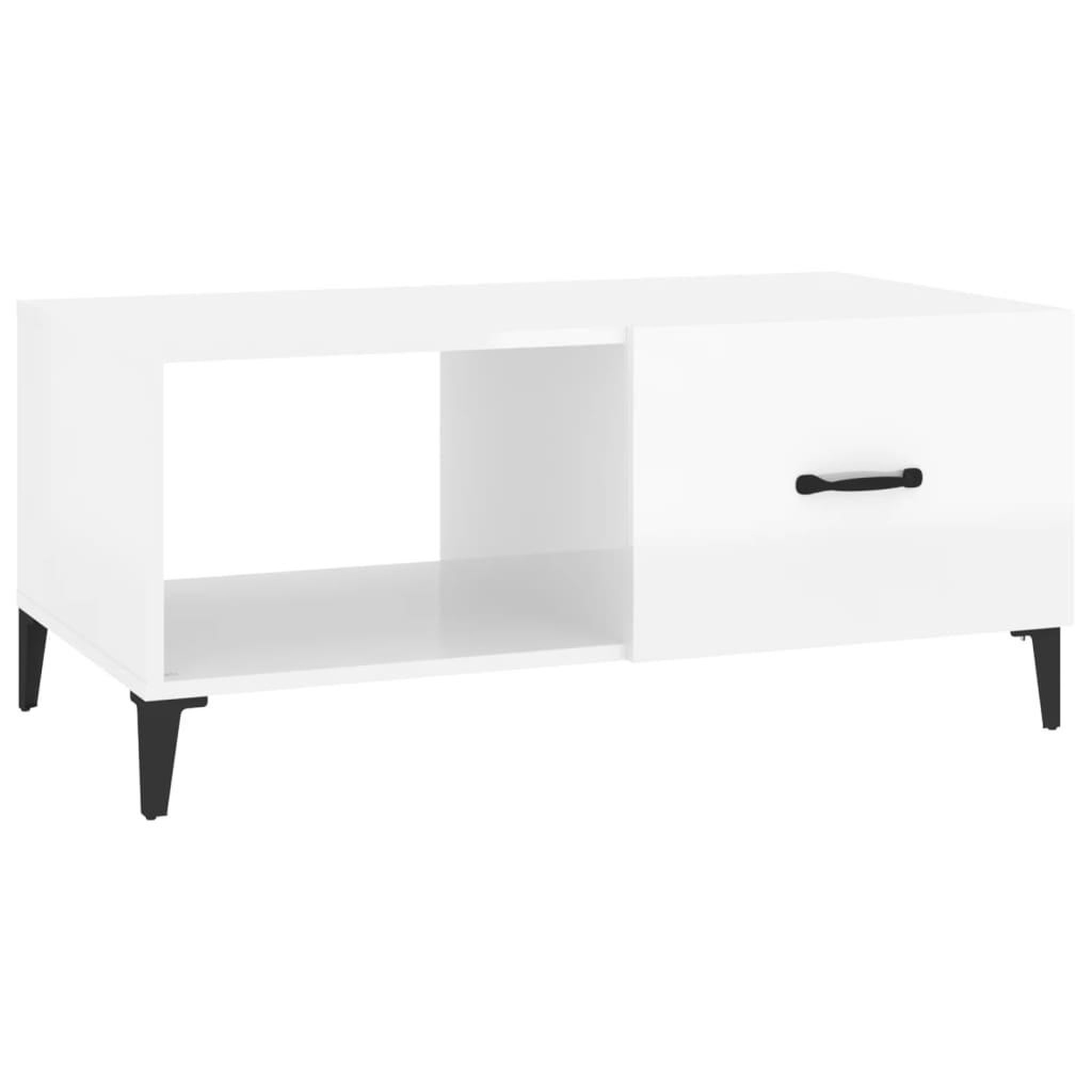 Voir la diapositive 2 : VIDAXL Table basse Blanc brillant 90x50x40 cm Bois d'ingenierie